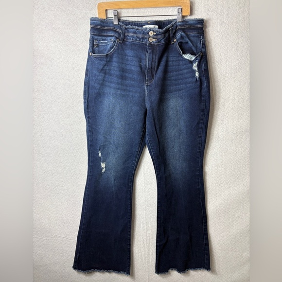 Kancan Blue Distressed Jeans Size 3X - Picture 1 of 5